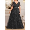 image:imageTalisea Plus Size Formal Dress Sequin Embroidery Wedding Prom Evening GownBlack
