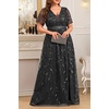 image:imageTalisea Plus Size Formal Dress Sequin Embroidery Wedding Prom Evening GownBlack