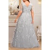 image:imageTalisea Plus Size Formal Dress Sequin Embroidery Wedding Prom Evening GownGray