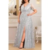 image:imageTalisea Plus Size Formal Dress Sequin Embroidery Wedding Prom Evening GownGray