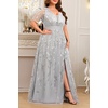 image:imageTalisea Plus Size Formal Dress Sequin Embroidery Wedding Prom Evening GownGray