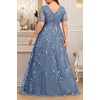 image:imageTalisea Plus Size Formal Dress Sequin Embroidery Wedding Prom Evening GownHaze Blue