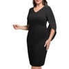 image:imageTalisea Plus Size Wedding Guest Dress  Semi Formal Cape Dress for WomenBlack