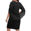 image:imageTalisea Plus Size Wedding Guest Dress  Semi Formal Cape Dress for WomenBlack