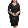 image:imageTalisea Plus Size Wedding Guest Dress  Semi Formal Cape Dress for WomenBlack