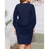 image:imageTalisea Plus Size Wedding Guest Dress  Semi Formal Cape Dress for WomenNavy Blue