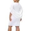 image:imageTalisea Plus Size Wedding Guest Dress  Semi Formal Cape Dress for WomenWhite