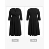 image:imageTalisea Plus Size Wedding Guest Dress  V Neck 34 Sleeve A Line Midi DressBlack