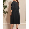 image:imageTalisea Plus Size Wedding Guest Dress  V Neck 34 Sleeve A Line Midi DressBlack