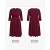 image:imageTalisea Plus Size Wedding Guest Dress  V Neck 34 Sleeve A Line Midi DressBurgundy