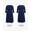 image:imageTalisea Plus Size Wedding Guest Dress  V Neck 34 Sleeve A Line Midi DressNavy Blue