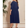 image:imageTalisea Plus Size Wedding Guest Dress  V Neck 34 Sleeve A Line Midi DressNavy Blue