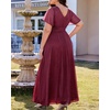 image:imageWomen Plus Size Formal Dress Flutter Sleeve Maxi Wedding Guest GownBurgundyglitter