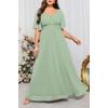 image:imageWomen Plus Size Formal Dress Flutter Sleeve Maxi Wedding Guest GownGreen