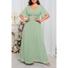 image:imageWomen Plus Size Formal Dress Flutter Sleeve Maxi Wedding Guest GownGreen