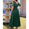 image:imageWomen Plus Size Formal Dress Flutter Sleeve Maxi Wedding Guest GownGreenglitter