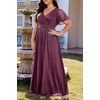 image:imageWomen Plus Size Formal Dress Flutter Sleeve Maxi Wedding Guest GownPurpleglitter