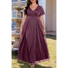 image:imageWomen Plus Size Formal Dress Flutter Sleeve Maxi Wedding Guest GownPurpleglitter