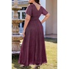 image:imageWomen Plus Size Formal Dress Flutter Sleeve Maxi Wedding Guest GownPurpleglitter