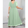 image:imageWomen Plus Size Formal Dress Flutter Sleeve Maxi Wedding Guest GownSagechiffon