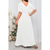 image:imageWomen Plus Size Formal Dress Flutter Sleeve Maxi Wedding Guest GownWhite