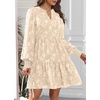 image:imageWomens V Neck Floral Babydoll Tiered Tunic DressApricot