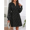 image:imageWomens V Neck Floral Babydoll Tiered Tunic DressBlack