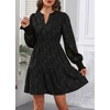 image:imageWomens V Neck Floral Babydoll Tiered Tunic DressBlack