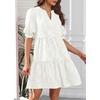 image:imageWomens V Neck Floral Babydoll Tiered Tunic DressWhite