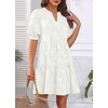 image:imageWomens V Neck Floral Babydoll Tiered Tunic DressWhite