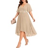 image:imagePlus Size Wedding Guest Dress  Formal V Neck High Low Chiffon Dress WomenChampagne