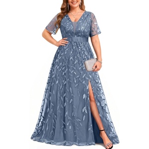 image:imageTalisea Plus Size Formal Dress Sequin Embroidery Wedding Prom Evening GownHaze Blue
