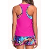 image:image3 Piece Tankini Swimsuits  Athletic Swim Top with Boyshorts Bathing SuitsColorful Leaves