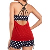 image:imageTalisea Two Piece Tankini with Shorts  Mesh Flowy Tummy Control SwimsuitsRed and Dot