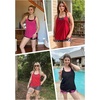 image:imageTalisea Two Piece Tankini with Shorts  Mesh Flowy Tummy Control SwimsuitsRed and Dot