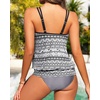 image:imageTalisea Women Blouson Tankini Top Only  Loose Fit Modest Swim Top SwimsuitBlack Tribal