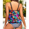 image:imageTalisea Women Blouson Tankini Top Only  Loose Fit Modest Swim Top SwimsuitColorful Leaves