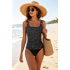 image:imageWomen Tankini Swim Top Only  Tummy Control Swimsuit Bathing Suit TopBlack White Dot