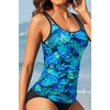 image:imageWomen Tankini Swim Top Only  Tummy Control Swimsuit Bathing Suit TopBlue Leaves