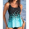 image:imageWomens Flowy Tankini Tops Only  Modest Bathing Suit Swim Tops No BottomBlue Gradient Floral