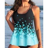 image:imageWomens Flowy Tankini Tops Only  Modest Bathing Suit Swim Tops No BottomBlue Gradient Floral