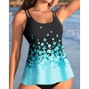 image:imageWomens Flowy Tankini Tops Only  Modest Bathing Suit Swim Tops No BottomBlue Gradient Floral