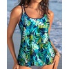 image:imageWomens Flowy Tankini Tops Only  Modest Bathing Suit Swim Tops No BottomBlue Leaves