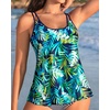 image:imageWomens Flowy Tankini Tops Only  Modest Bathing Suit Swim Tops No BottomBlue Leaves
