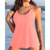 image:imageWomens Flowy Tankini Tops Only  Modest Bathing Suit Swim Tops No BottomCoral Pink