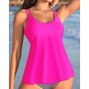 image:imageWomens Flowy Tankini Tops Only  Modest Bathing Suit Swim Tops No BottomHot Pink