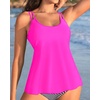 image:imageWomens Flowy Tankini Tops Only  Modest Bathing Suit Swim Tops No BottomHot Pink