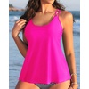 image:imageWomens Flowy Tankini Tops Only  Modest Bathing Suit Swim Tops No BottomHot Pink