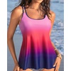 image:imageWomens Flowy Tankini Tops Only  Modest Bathing Suit Swim Tops No BottomPink Gradient