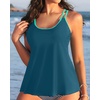 image:imageWomens Flowy Tankini Tops Only  Modest Bathing Suit Swim Tops No BottomTeal and Green